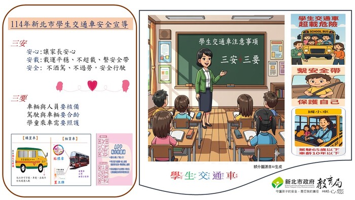 114 年新北市學生交通車安全宣導圖片